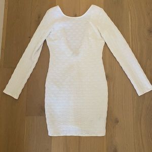 Topshop white textured bodycon dress - size 8